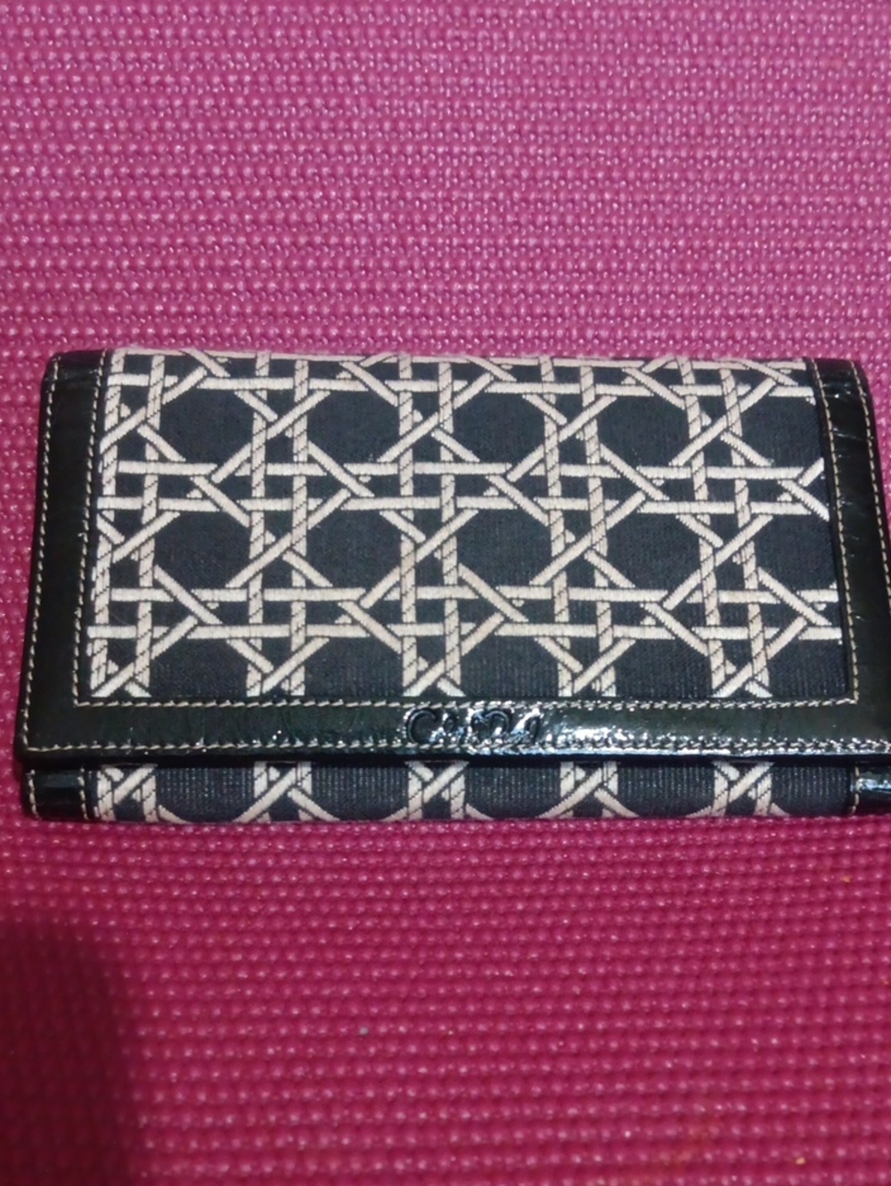 Black and Cream Patterned Women's Wallet